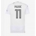 Günstige AC Milan Christian Pulisic #11 Auswärts Fussballtrikot Damen 2023-24 Kurzarm
